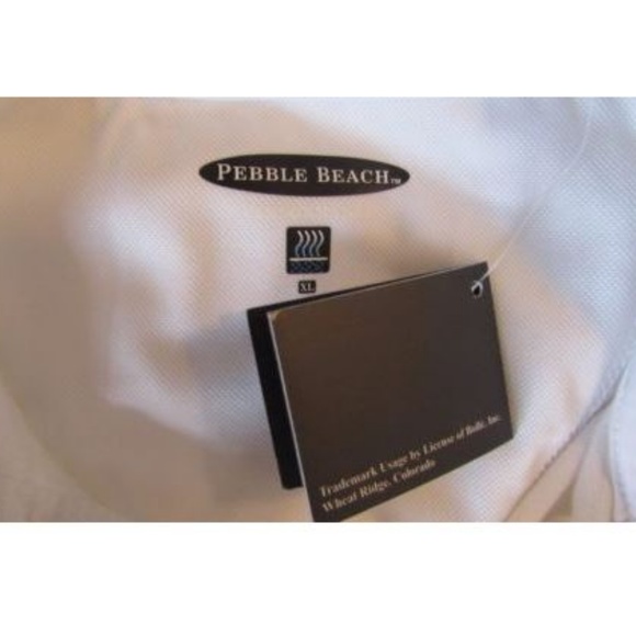 NWT Pebble Beach White Polo Short Sleeve Shirt - Picture 6 of 6
